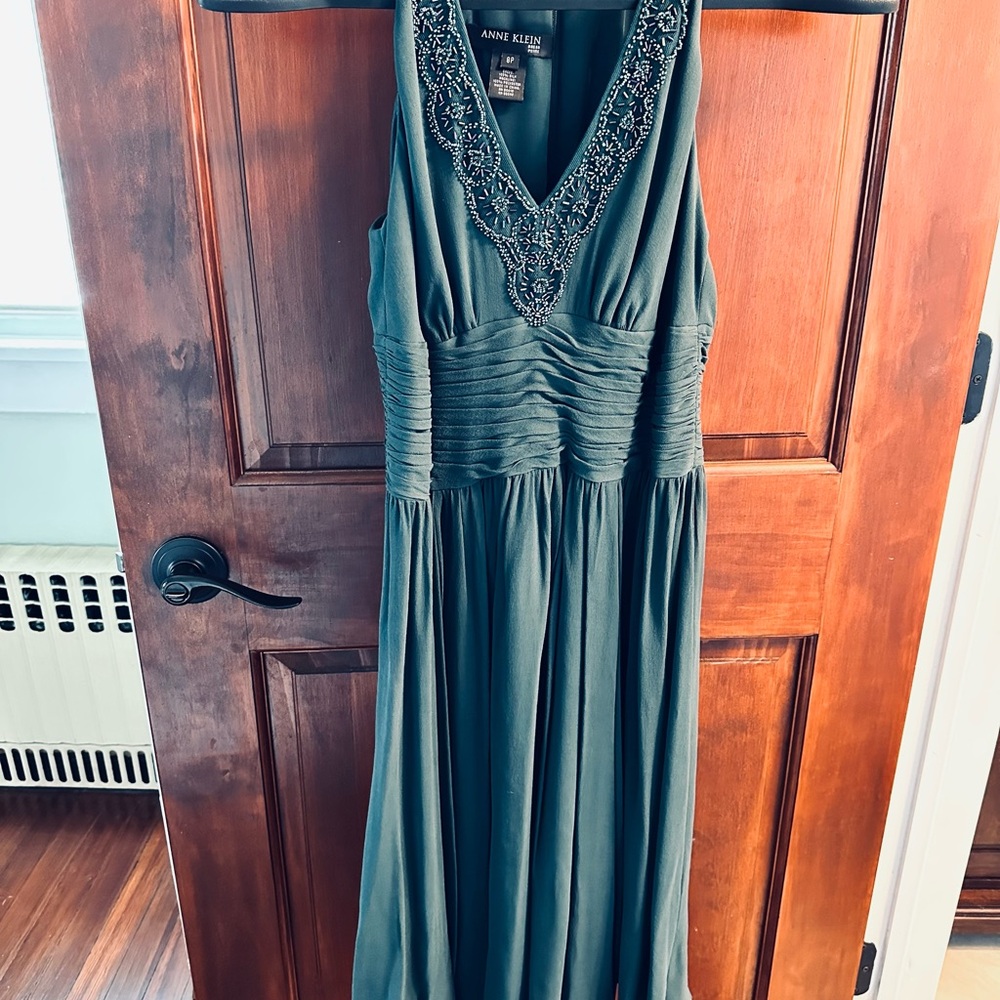 Anne Klein Teal Embellished Maxi Dress Cocktail Dress - NWT